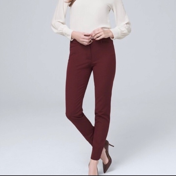 NEW Comfort Stretch Skinny Ankle Pant in Rich Raspberry Sz 4 WHBM - Picture 1 of 11